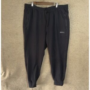 No Bull Jogger Pants Mens Sz 3XL Black Performance Zip Pockets Drawstring